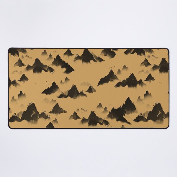 Item preview, Mystic Misty Mountains - Charcoal & Warm Golden Ochre designed and sold by Lidra Zehcnas.