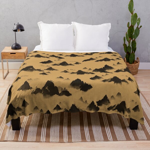Item preview, Mystic Misty Mountains - Charcoal & Warm Golden Ochre designed and sold by Lidra Zehcnas.