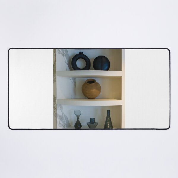 Item preview, Minimalist Shelving With Decorative Vases And Modern Home Decor Accents In Neutral Interior designed and sold by Nmallia.