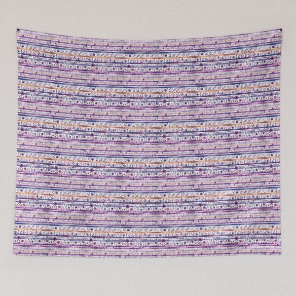 Artikelvorschau, Purple Floral Stripes – Vintage Botanical Pattern entworfen und verkauft von crealook01.