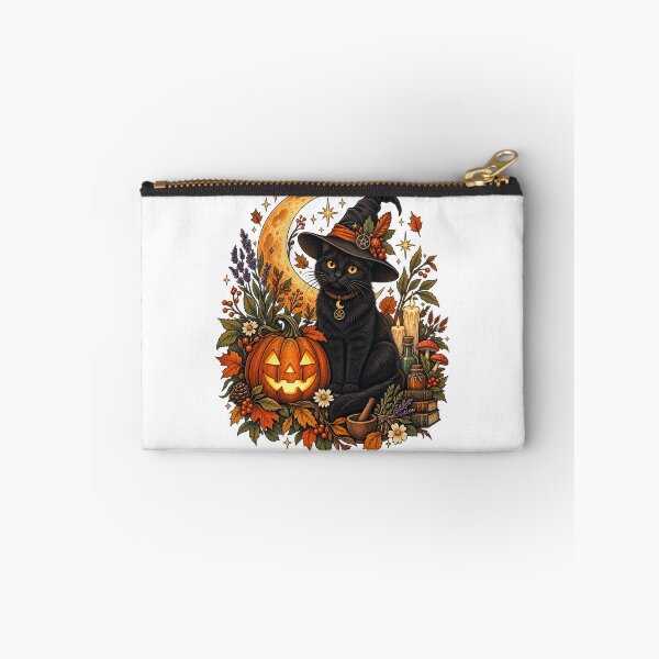 Item preview, Black Cat Witch Halloween Vintage Folk Art  designed and sold by afr-saad.