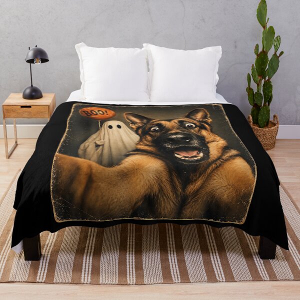 Item preview, German Shepherd Halloween Ghost Boo Selfie Dog Meme designed and sold by Khescoiu.