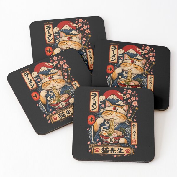 Item preview, Japanese Ramen Cat Sensei Retro Ukiyo-e Shirt | Cute Samurai Cat Foodie designed and sold by AvalonTshirts.