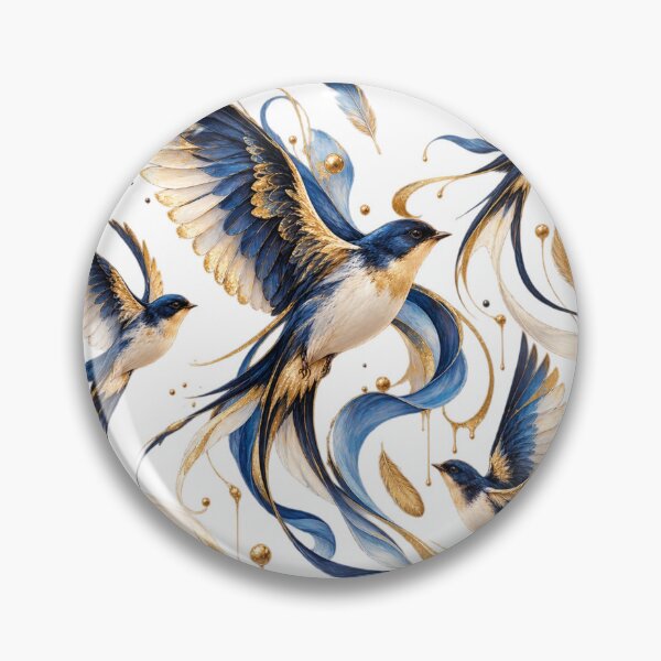 Item preview, Golden Swallow Flock in Flight – Aesthetic Birds Art designed and sold by Lovaryn.
