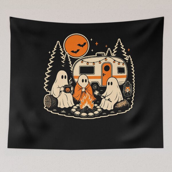 Item preview, Halloween Camping Ghost Camper Vintage Style designed and sold by Khescoiu.