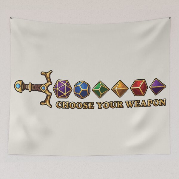 Item preview, Choose Your Weapon Polyhedral Dice Sword DND designed and sold by BrownHorse90s.