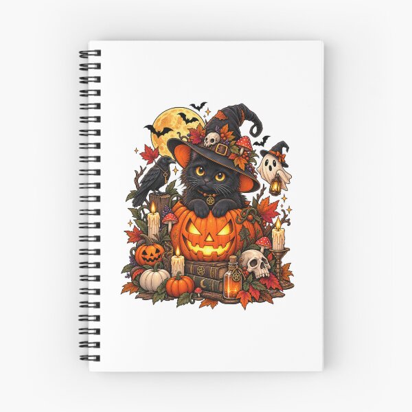Item preview, Black Cat Witch Halloween Pumpkin Spooky designed and sold by afr-saad.