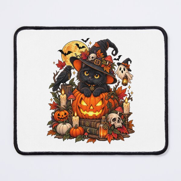 Item preview, Black Cat Witch Halloween Pumpkin Spooky designed and sold by afr-saad.