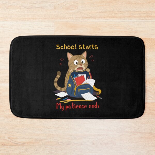 Item preview, School Starts My Patience Ends Funny Back to School Cat designed and sold by T-version.
