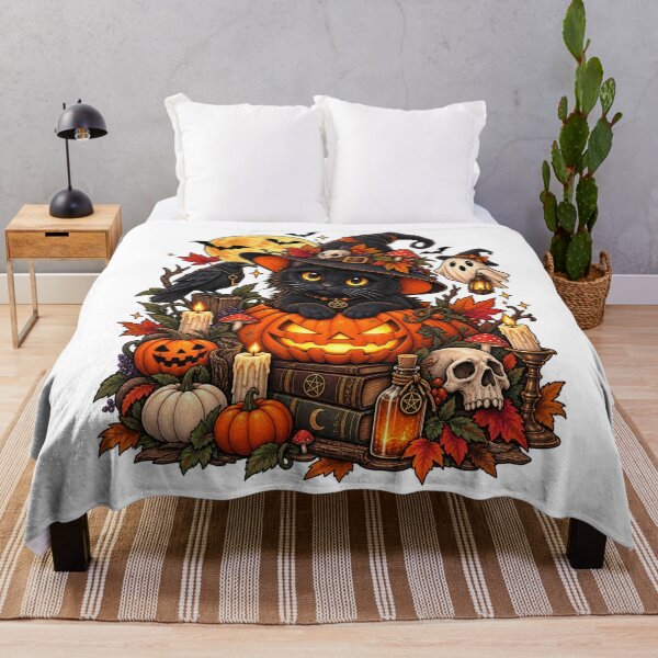 Item preview, Black Cat Witch Halloween Pumpkin Spooky designed and sold by afr-saad.