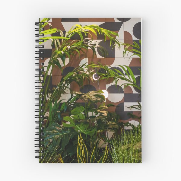 Item preview, Indoor Tropical Plants Against Geometric Tiled Wall With Modern Hanging Globe Lamps And Green Decor designed and sold by Nmallia.