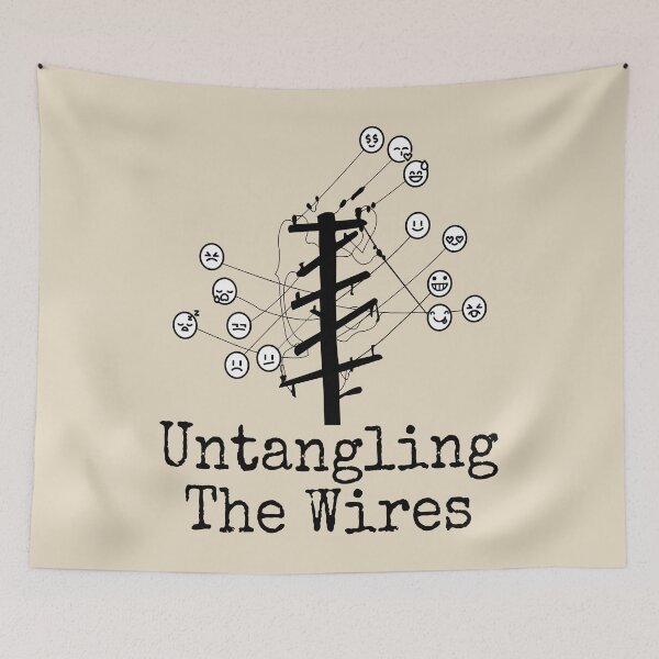 Item preview, Untangling The Wires - Retro Mental Health & Overthinking Art designed and sold by ANJ Creative Designs.