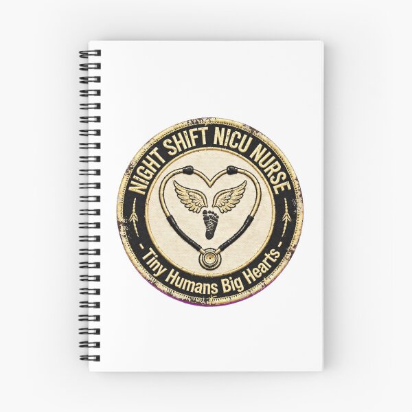 Item preview, Night Shift NICU Nurse Tiny Humans Big Hearts Angel Footprint Badge designed and sold by TauqeerArts.