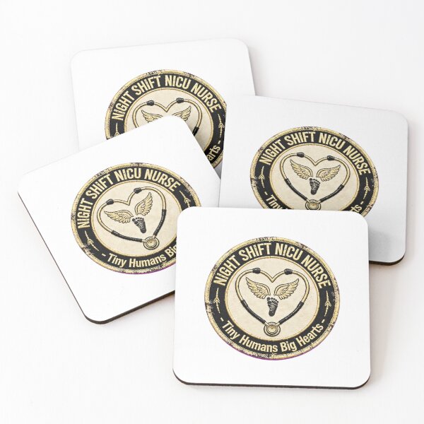 Item preview, Night Shift NICU Nurse Tiny Humans Big Hearts Angel Footprint Badge designed and sold by TauqeerArts.
