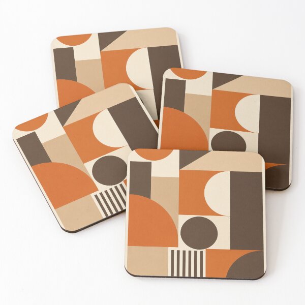 Item preview, Mid Century Orange Brown Geometry designed and sold by Zaramodo.