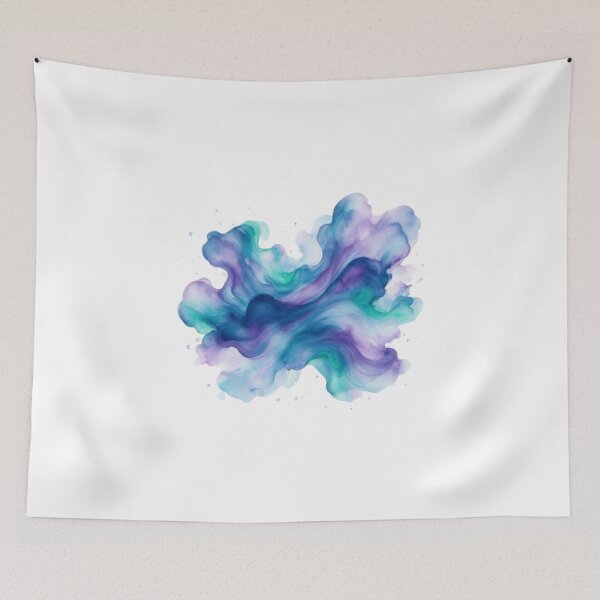 Item preview, Abstract Purple and Teal Watercolor Fluid Cloud designed and sold by @VIRAT DESIGNER@.