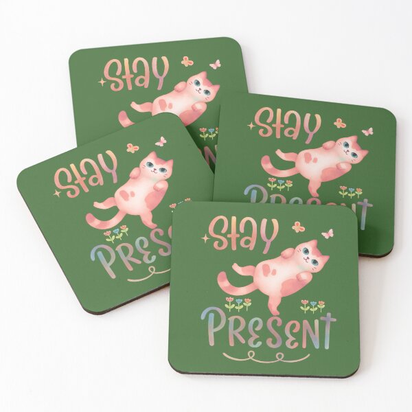 Item preview, Stay Present Cute Cat designed and sold by TheBeeKindSpace.
