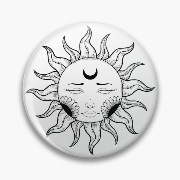 Item preview, Sun face (linework) designed and sold by Crumb and Crow.