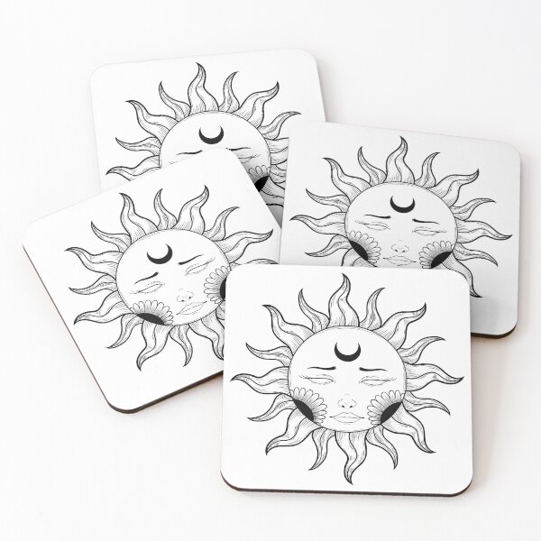 Item preview, Sun face (linework) designed and sold by Crumb and Crow.