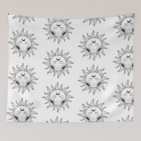 Item preview, Sun face (linework) designed and sold by Crumb and Crow.