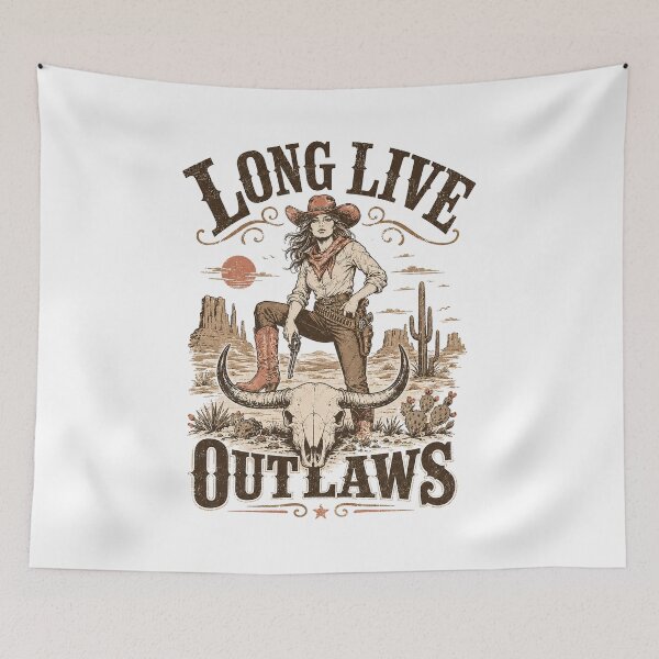 Item preview, Cowgirl Quotes, Vintage cowgirl design, Long Live Outlaws designed and sold by graphic-genie.