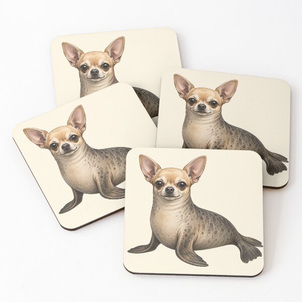 Item preview, Chihuahua Seal Hybrid – Whimsical Ocean Animal Illustration designed and sold by Skyrocketz.