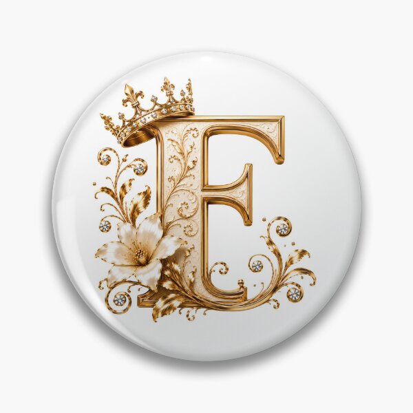 Item preview, Luxury Gold Letter F Monogram with Crown & Lily Flower – Elegant Floral Alphabet Clipart designed and sold by MoodLay.