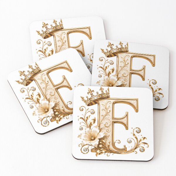Item preview, Luxury Gold Letter F Monogram with Crown & Lily Flower – Elegant Floral Alphabet Clipart designed and sold by MoodLay.