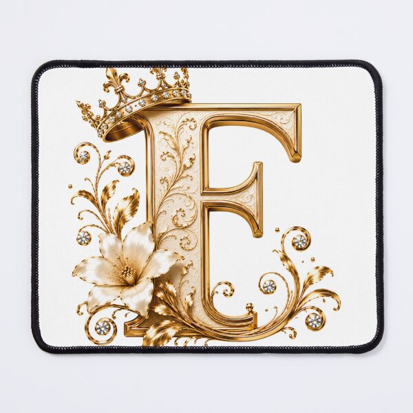 Item preview, Luxury Gold Letter F Monogram with Crown & Lily Flower – Elegant Floral Alphabet Clipart designed and sold by MoodLay.