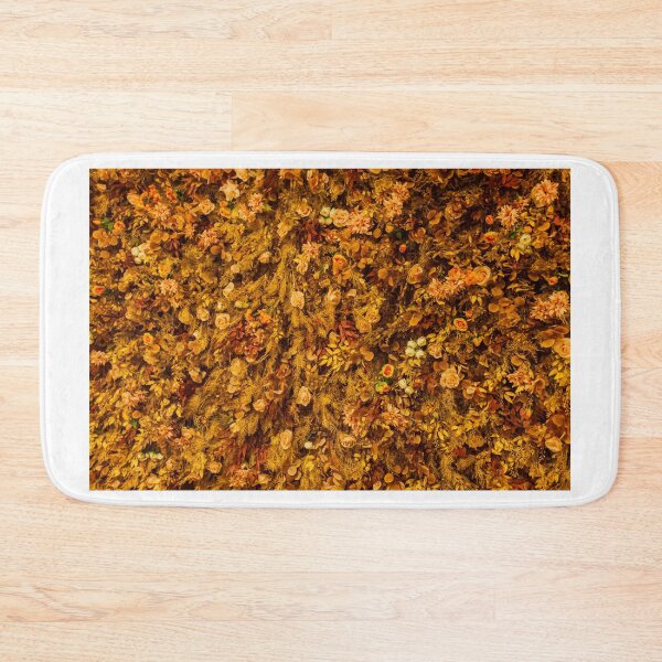 Item preview, Autumn Floral Wall With Orange Roses and Dried Foliage Texture for Background and Decoration designed and sold by Nmallia.