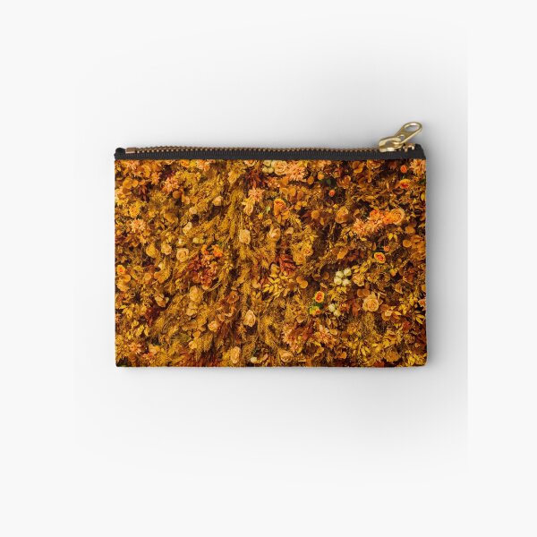 Item preview, Autumn Floral Wall With Orange Roses and Dried Foliage Texture for Background and Decoration designed and sold by Nmallia.