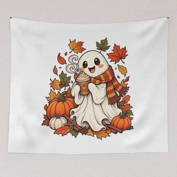 Item preview, Cute Ghost Pumpkin Spice Latte Autumn Halloween designed and sold by afr-saad.