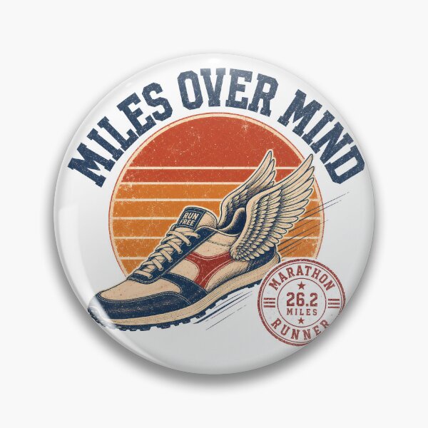 Item preview, Miles Over Mind Vintage Running Marathon Shoe designed and sold by BobbyTee Merch.
