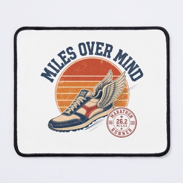 Item preview, Miles Over Mind Vintage Running Marathon Shoe designed and sold by BobbyTee Merch.