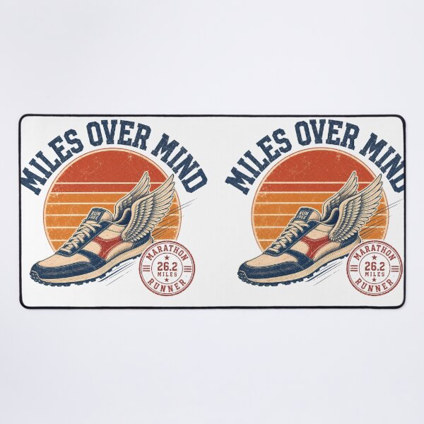 Item preview, Miles Over Mind Vintage Running Marathon Shoe designed and sold by BobbyTee Merch.