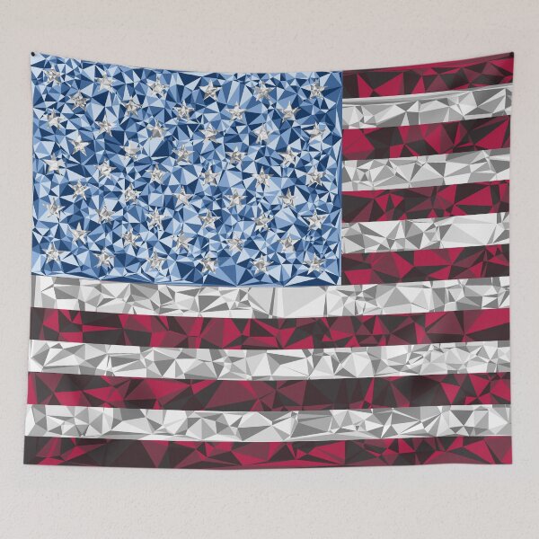 Item preview, United States of America Flag Triangular Mosaic Pattern Design designed and sold by DymondDesigns.