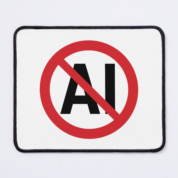 Item preview, NO AI / Anti-AI Symbol / Against Artificial Intelligence (On White) designed and sold by STUDIO-72.