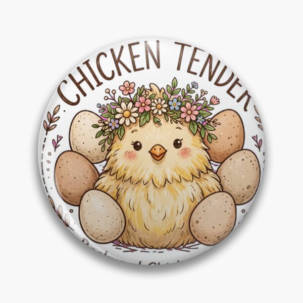 Item preview, Chicken Tender Backyard Chicken Mom Cute Fluffy Chicken Flower Crown Art designed and sold by TauqeerArts.