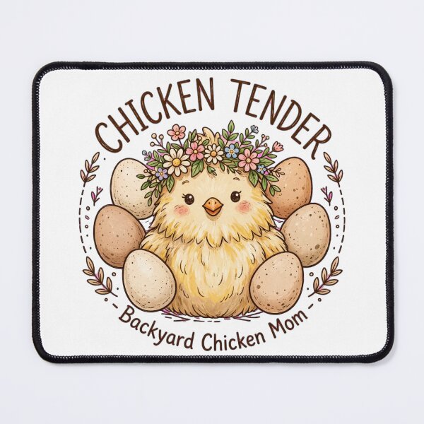 Item preview, Chicken Tender Backyard Chicken Mom Cute Fluffy Chicken Flower Crown Art designed and sold by Clear Vibe.