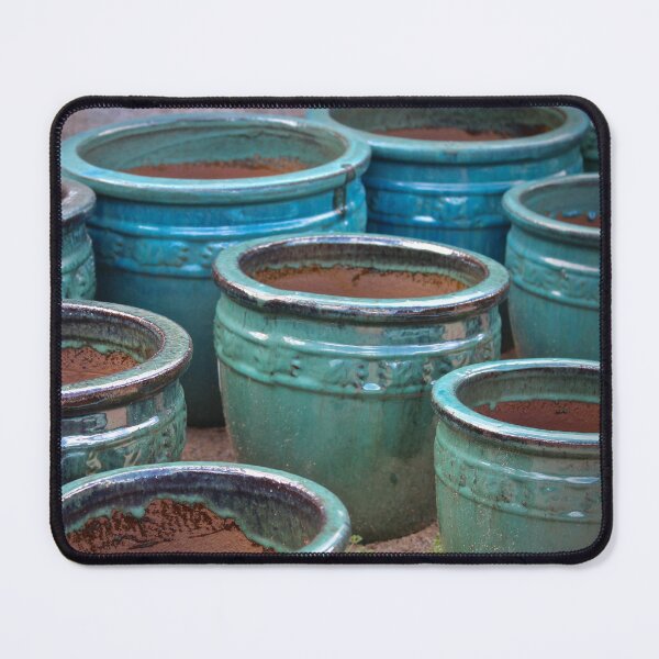 Item preview, Aqua Ceramic Flower Pots Rustic Garden Vessel Photo designed and sold by SiliconValleyUS.