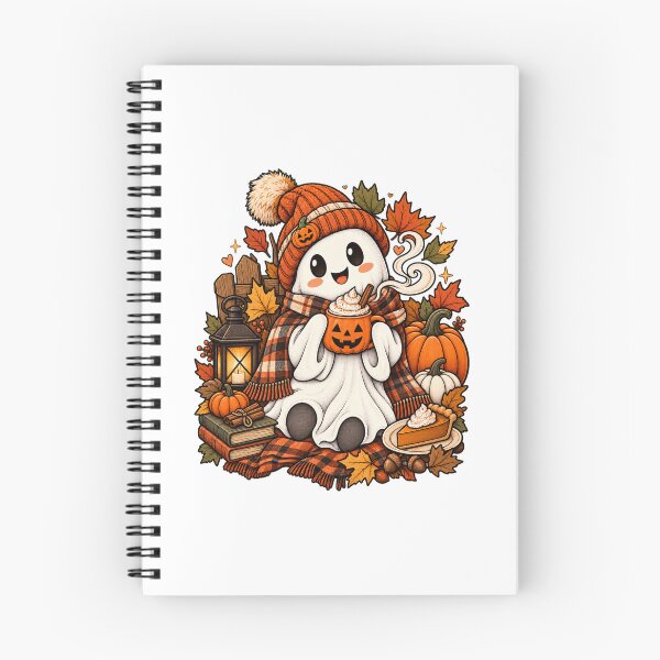 Item preview, Cute Cozy Ghost Pumpkin Latte Autumn Halloween designed and sold by afr-saad.