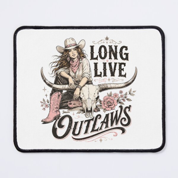 Item preview, Cowgirl Quotes, Vintage cowgirl design, Long Live Outlaws designed and sold by graphic-genie.