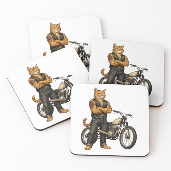 Item preview, Tattooed Cat Speedway Motorcycle Racer designed and sold by TVEX19.