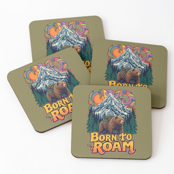 Item preview, Born to Roam – Retro Hiking Bear Adventure designed and sold by Skyrocketz.