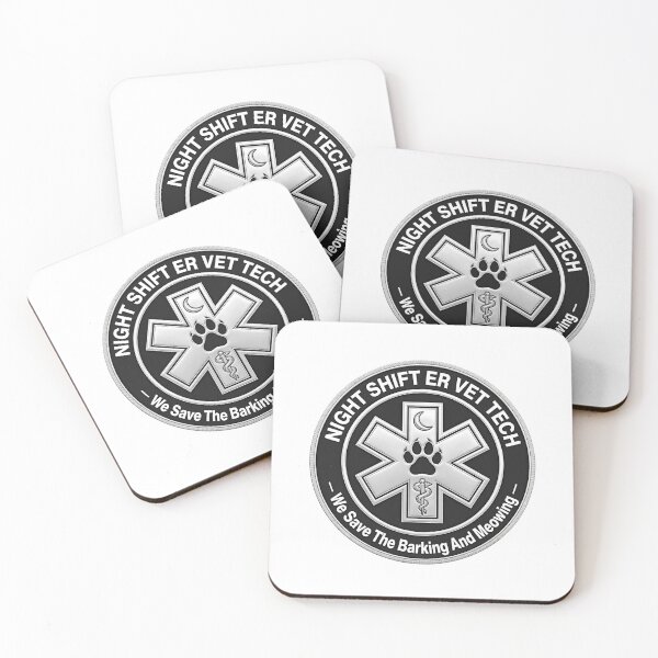 Item preview, Night Shift ER Vet Tech We Save The Barking And Meowing Vet Nurse Badge designed and sold by TauqeerArts.