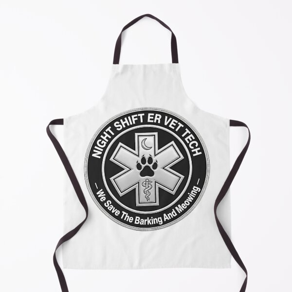 Item preview, Night Shift ER Vet Tech We Save The Barking And Meowing Vet Nurse Badge designed and sold by TauqeerArts.