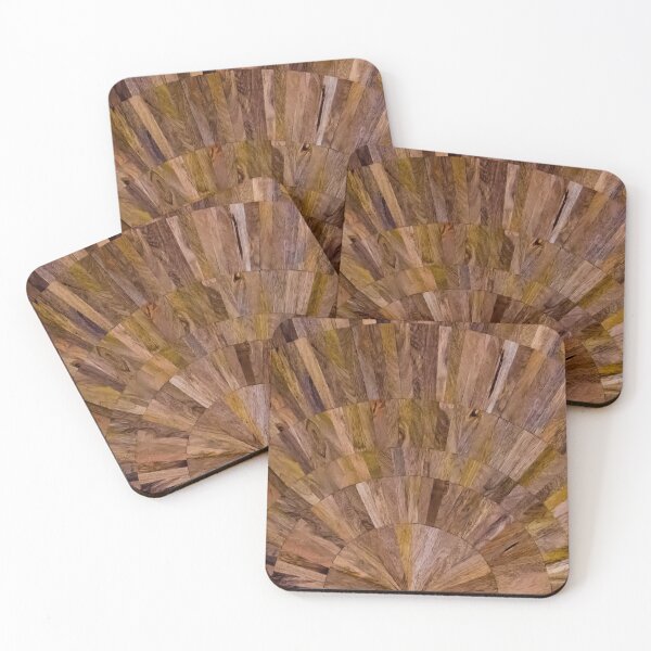Item preview, Radial Wooden Parquet Flooring Pattern With Concentric Geometric Texture And Warm Brown Tones designed and sold by Nmallia.