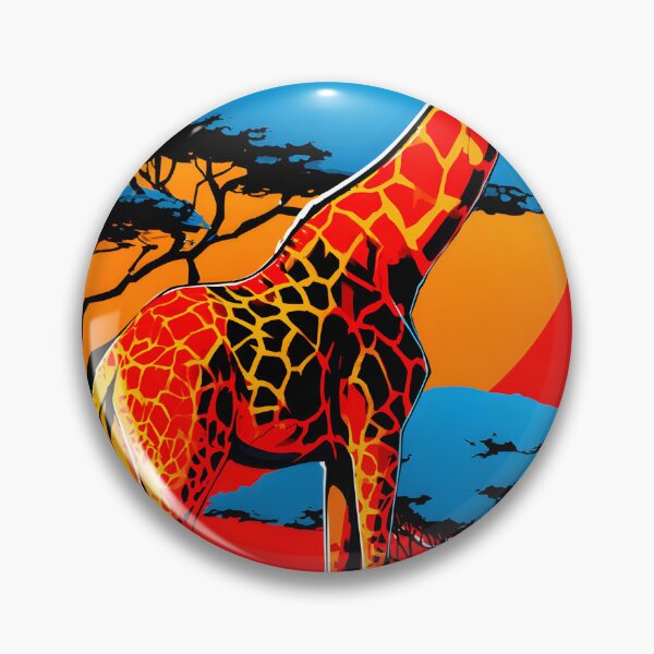 Item preview, Vibrant Giraffe Silhouette Against Bold Sunset Sky designed and sold by Artessie.