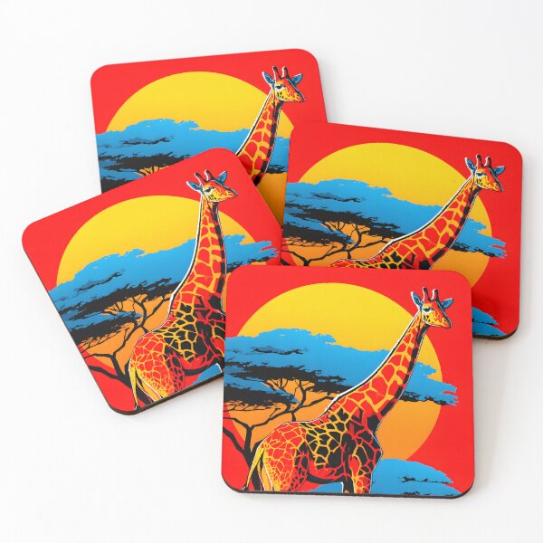 Item preview, Vibrant Giraffe Silhouette Against Bold Sunset Sky designed and sold by Artessie.
