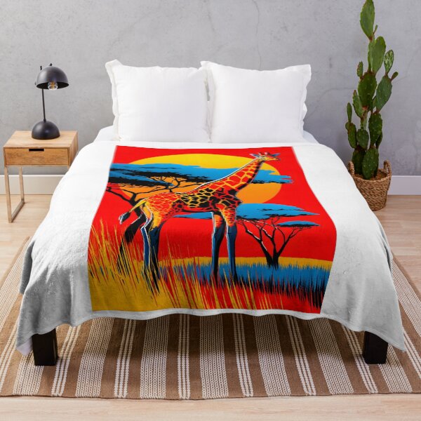Item preview, Vibrant Giraffe Silhouette Against Bold Sunset Sky designed and sold by Artessie.